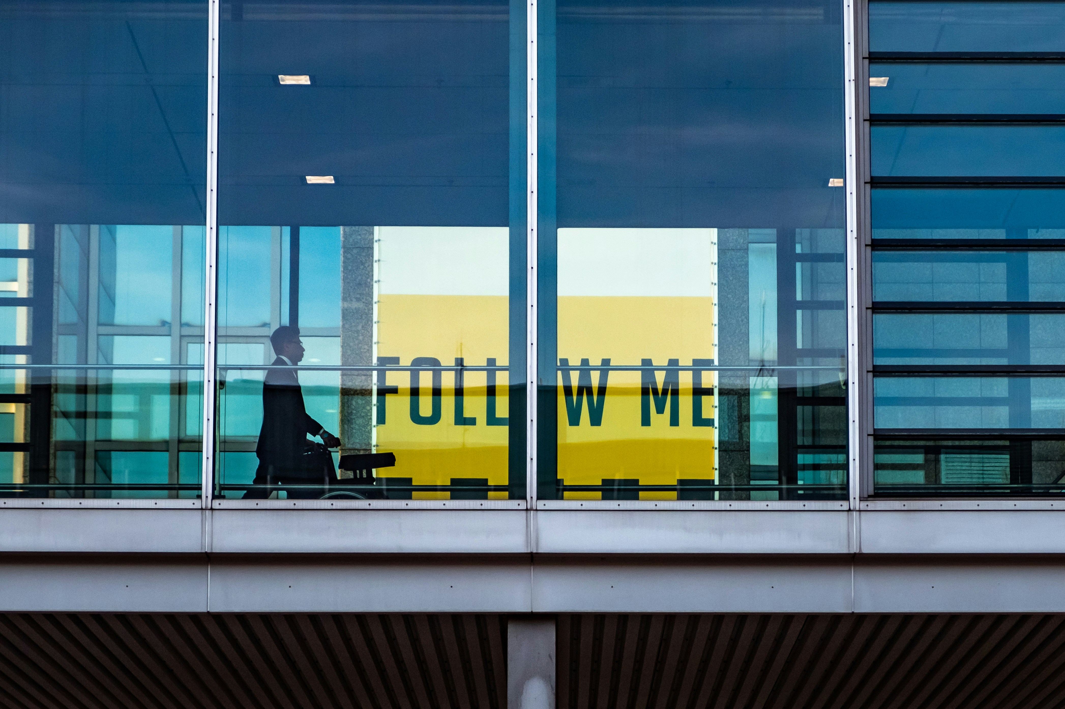 Man walking in an airport.